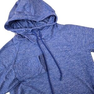 Athleta Womens Size SMALL Uptempo Hoodie Sweatshirt Blue Thumb Holes Soft 382882